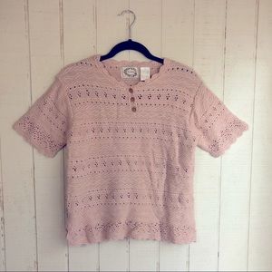 VINTAGE Erika Lace Blush Blouse S